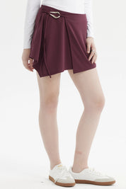 Short Mujer Falda Short Burdeo