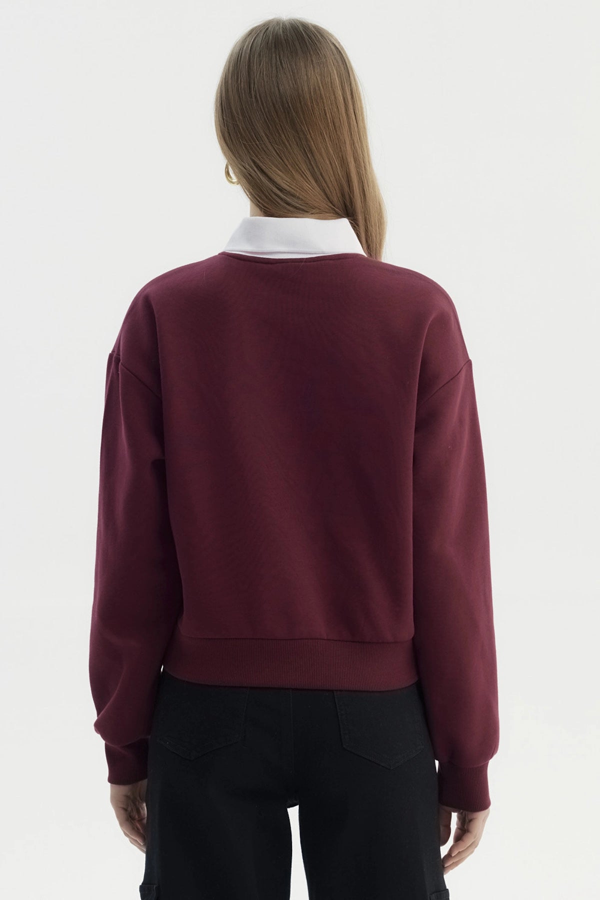 Polerón Mujer Cuello Polo Rojo