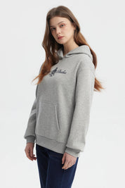 Polerón Mujer Canguro Gris Melange