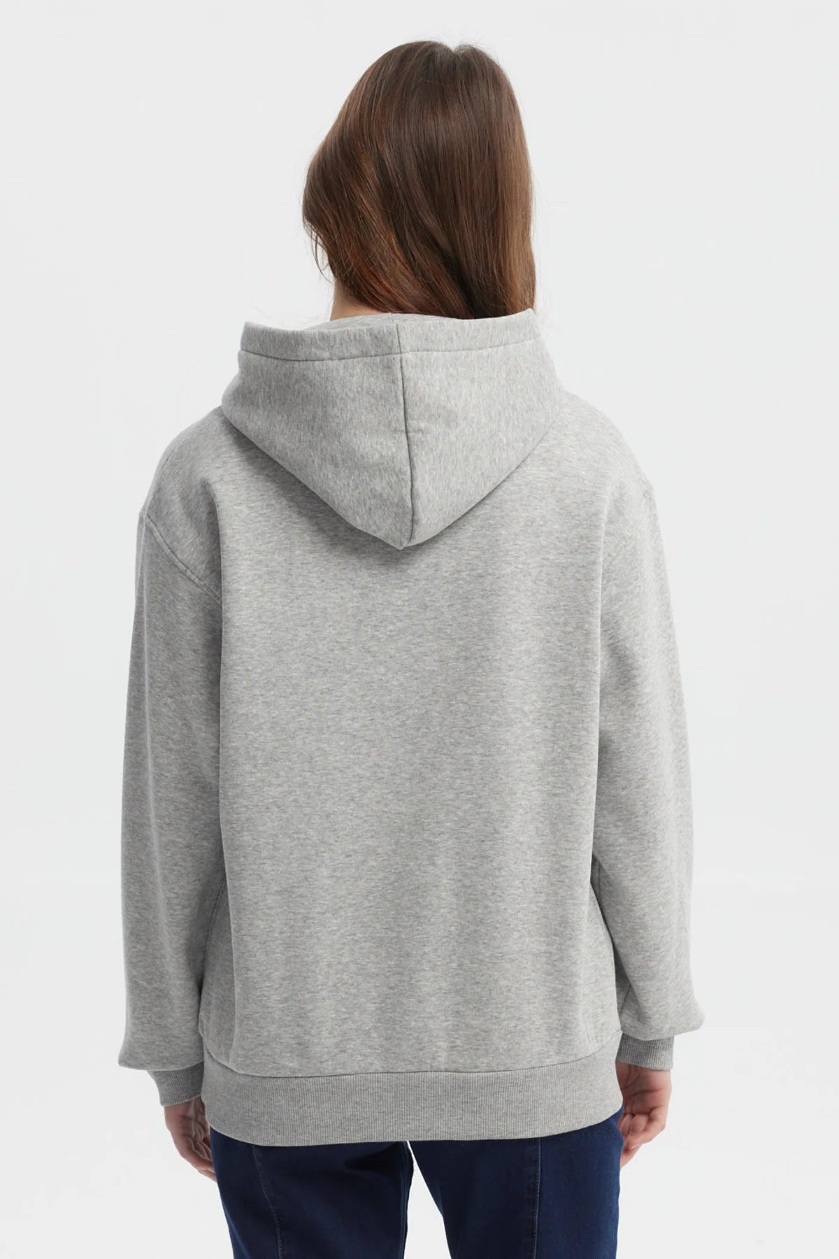 Polerón Mujer Canguro Gris Melange