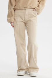 Pantalón Mujer Wide Leg Beige