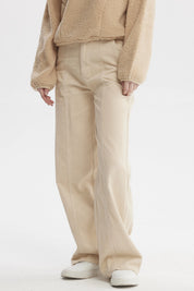 Pantalón Mujer Wide Leg Beige