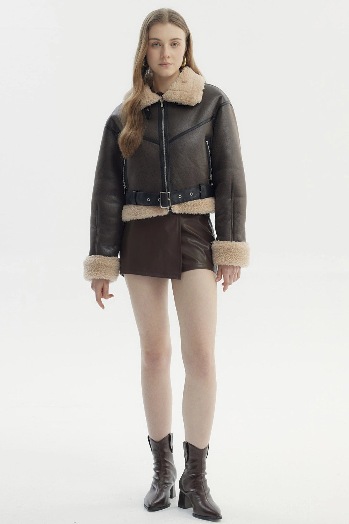 Chaqueta Mujer Aviador Café