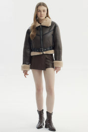 Chaqueta Mujer Aviador Café