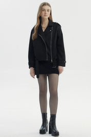 Chaqueta Mujer Oversize Gamuza Negro