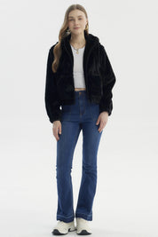 Chaqueta Mujer Polar Suave Negro