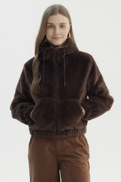 Chaqueta Mujer Polar Suave Chocolate