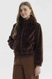 Chaqueta Mujer Polar Suave Chocolate