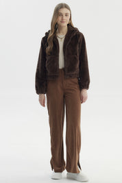 Chaqueta Mujer Polar Suave Chocolate