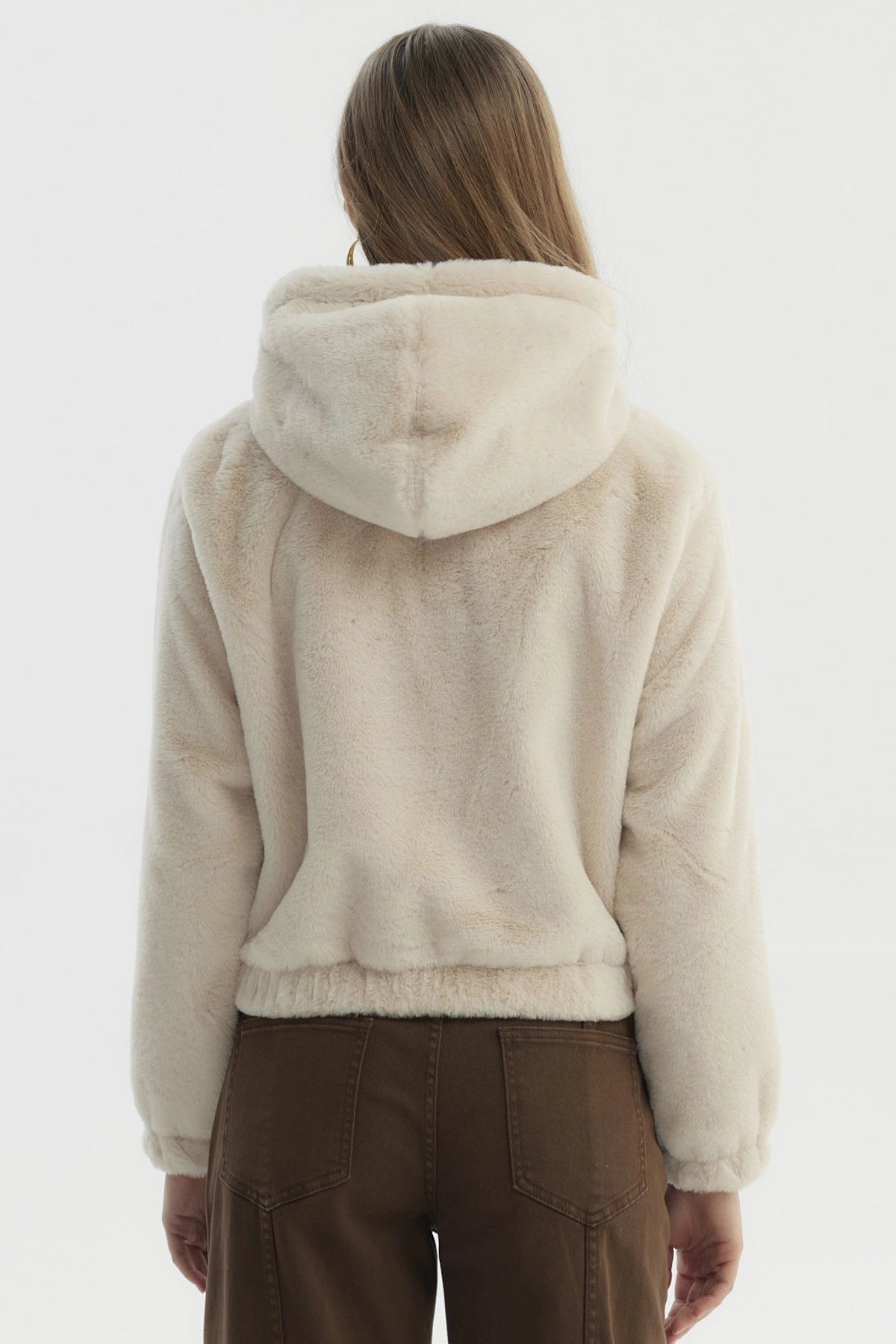 Chaqueta Mujer Polar Suave Beige Claro