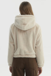 Chaqueta Mujer Polar Suave Beige Claro