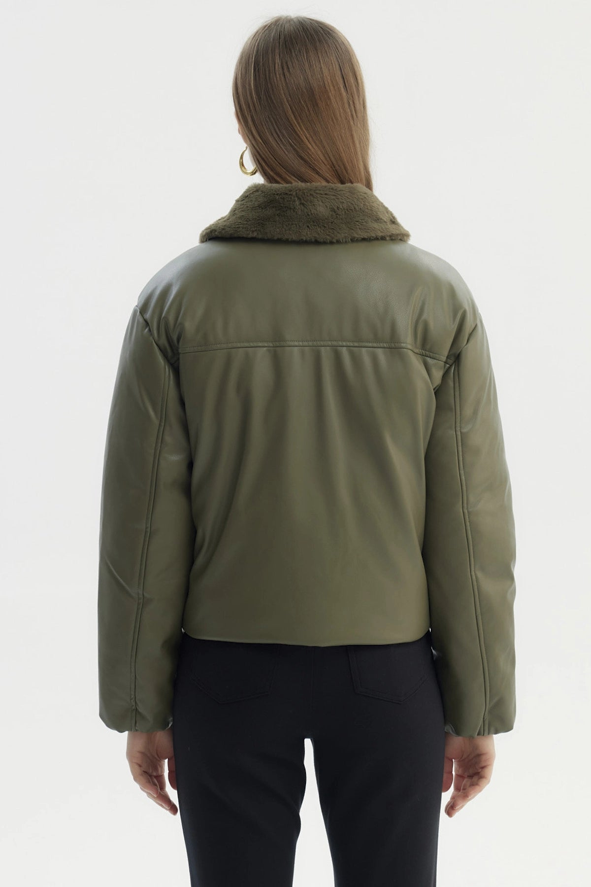 Parka Mujer Wide Acolchado Verde Militar