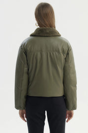Parka Mujer Wide Acolchado Verde Militar