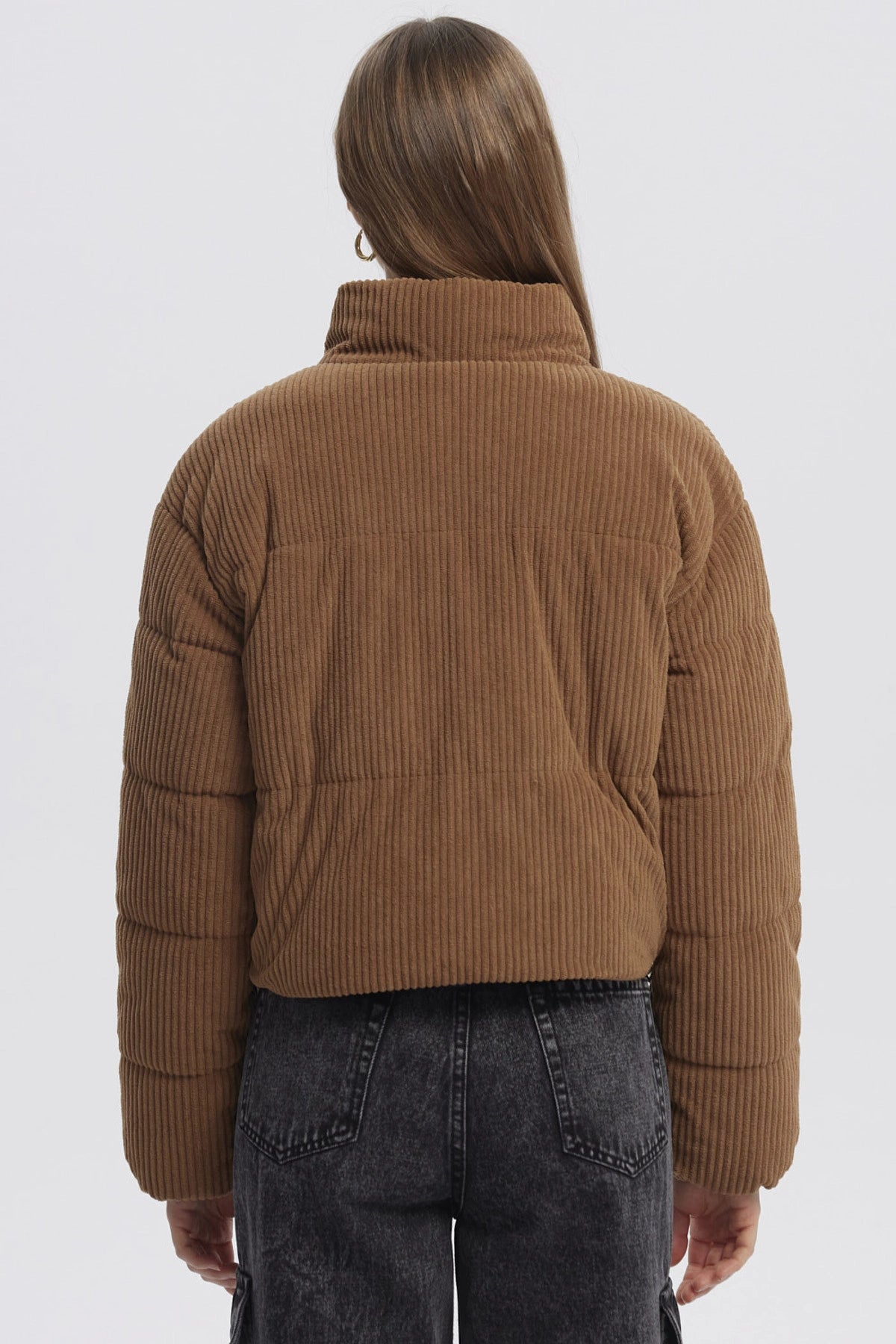Parka Mujer Calce Largo Camel Oscuro