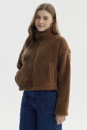 Polar Mujer Peludo Camel Oscuro