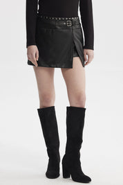 Falda Mujer Aplicación Tachas Negro