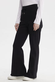 Pantalón Buzo Mujer Flare Corte Frontal Negro