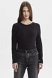 Polera mujer body negro lisa de manga larga y cuello redondo ajustada al cuerpo
