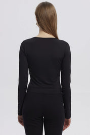 Polera Mujer Lazo Puño Negro