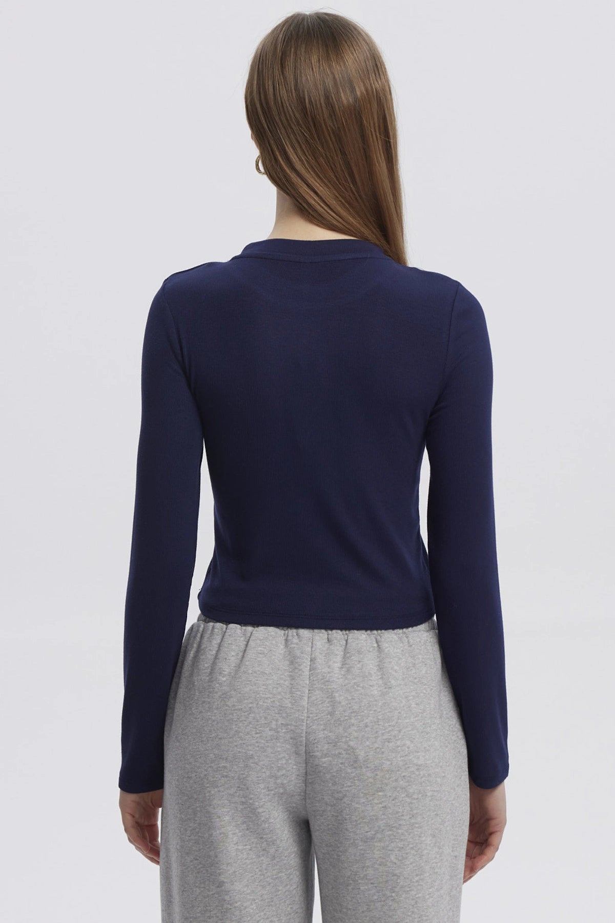 Polera Mujer Mini Print Azul Oscuro