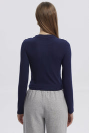 Polera Mujer Mini Print Azul Oscuro