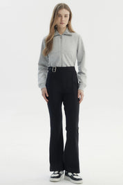 Pantalón Mujer Aplicación Hebilla Negro