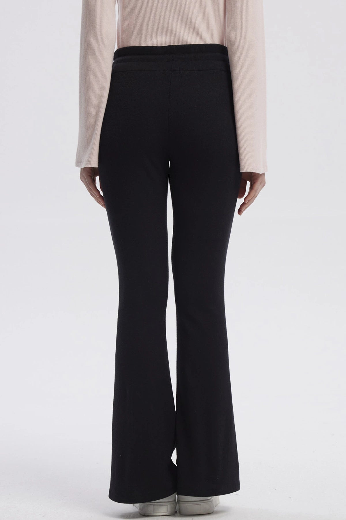 Pantalón Mujer Tejido Flare Negro