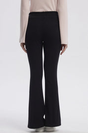 Pantalón Mujer Tejido Flare Negro