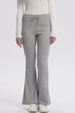 Pantalón Mujer Tejido Flare Gris Melange