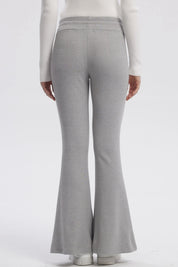 Pantalón Mujer Tejido Flare Gris Melange