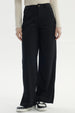 Pantalón Mujer Wide Leg Cotelé Negro