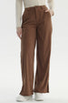 Pantalón Mujer Wide Leg Cotelé Camel
