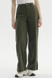 Pantalón Mujer Wide Leg Cotelé Verde Militar