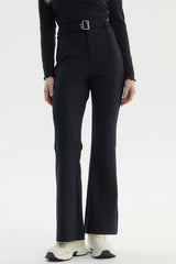 Pantalón Mujer Flare Cinturón Negro