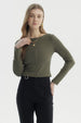 Polera Mujer Cierre Delantero Verde Militar