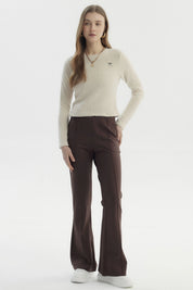 Polera Mujer Con Textura Afelpada Beige Claro