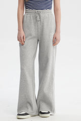 Pantalón Buzo Mujer Tapes Costados Gris Melange