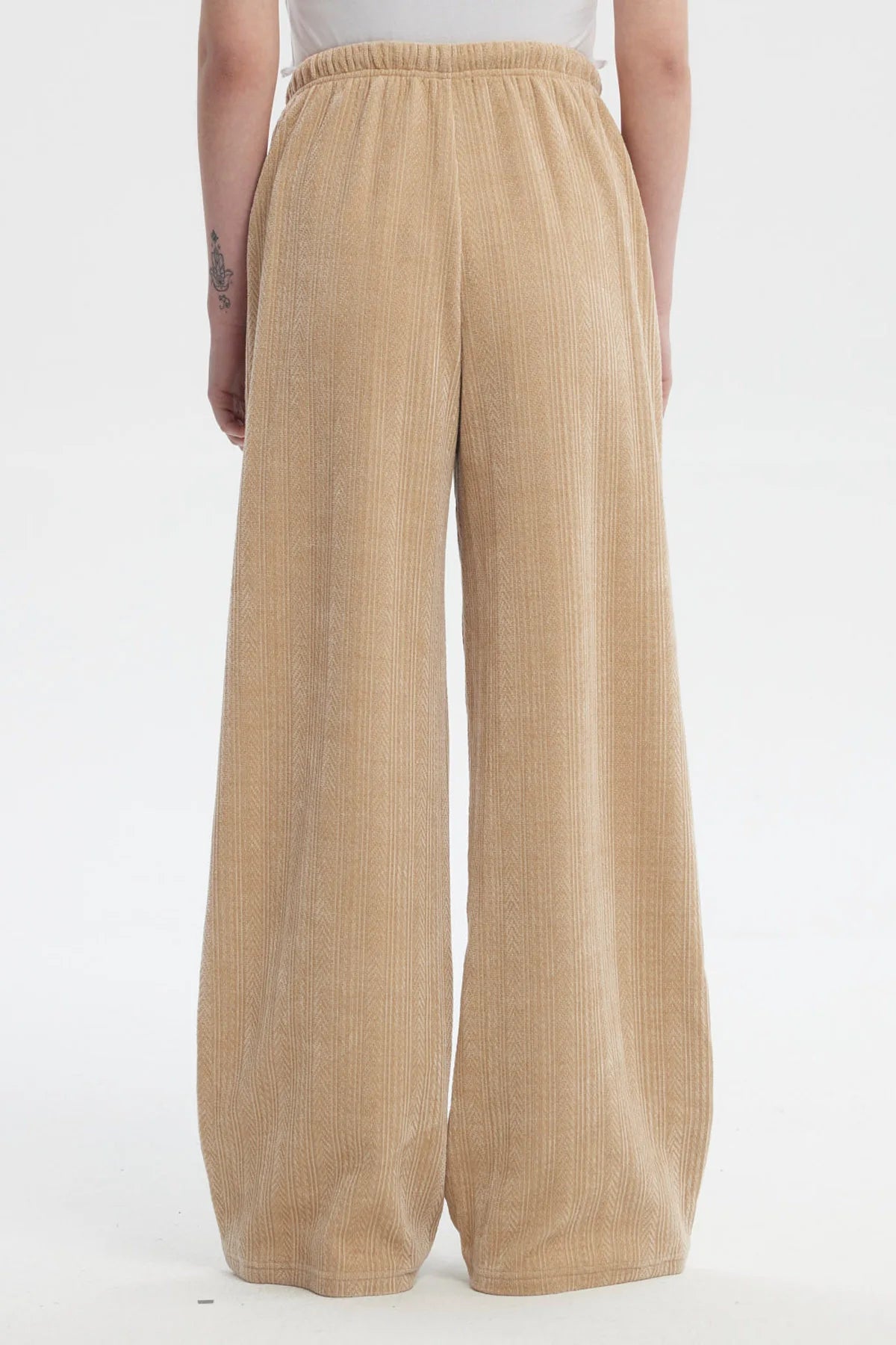 Pantalón Mujer Wide Leg Beige