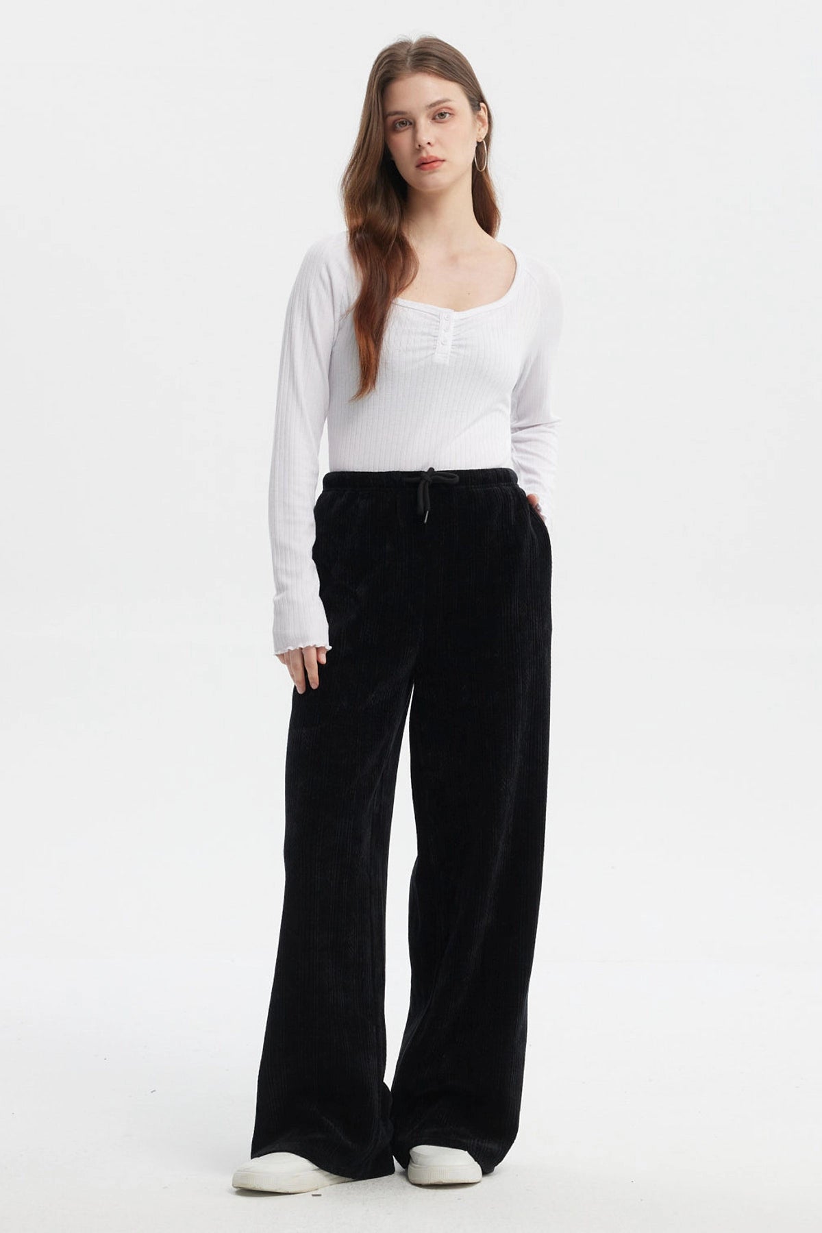 Pantalón Mujer Wide Leg Negro