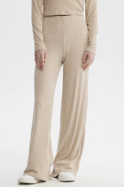 Pantalón Mujer Wide Leg Beige