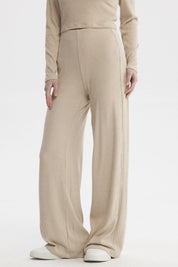Pantalón Mujer Wide Leg Beige