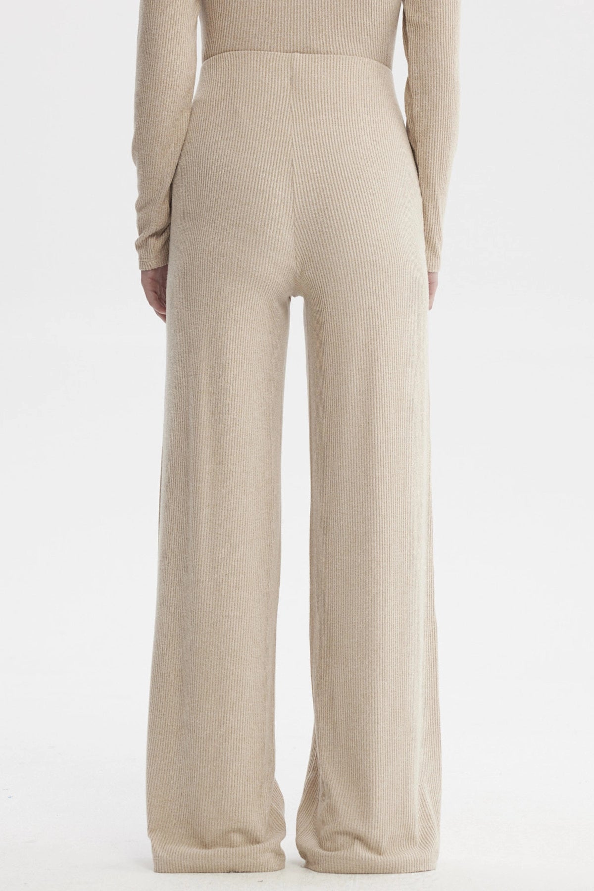 Pantalón Mujer Wide Leg Beige