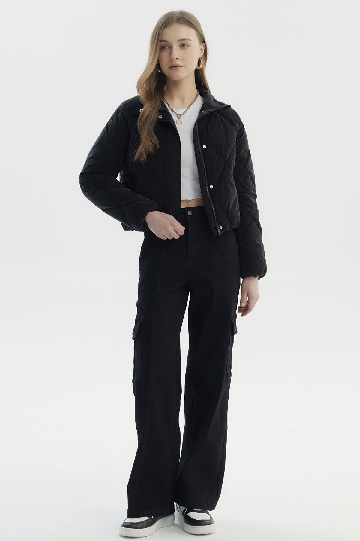 Parka Mujer Slim Negro