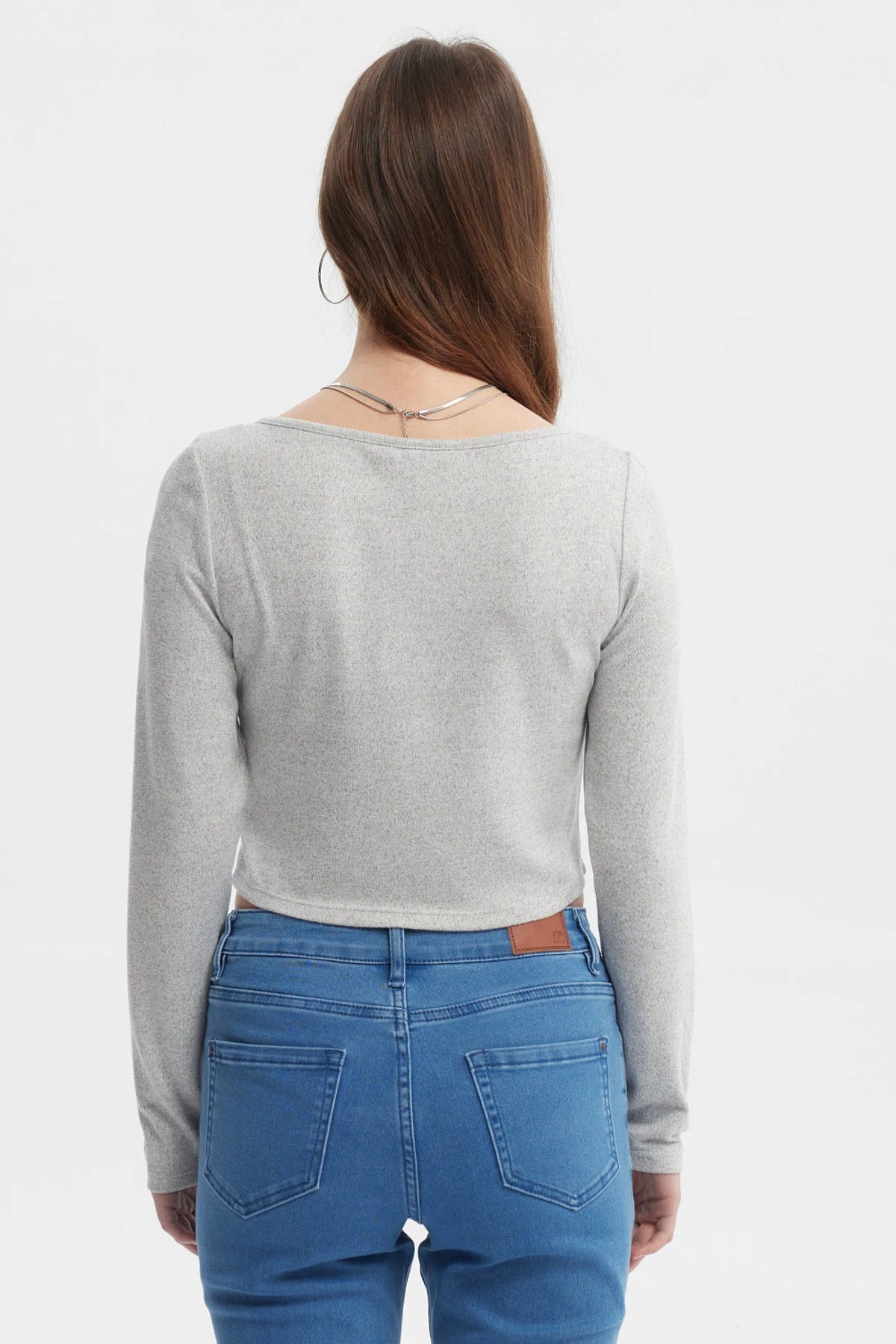 Polera Mujer Ajustado Gris