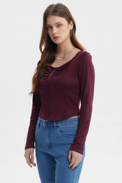 Polera Mujer Ajustado Rojo