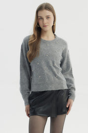 Sweater Mujer Regular Gris