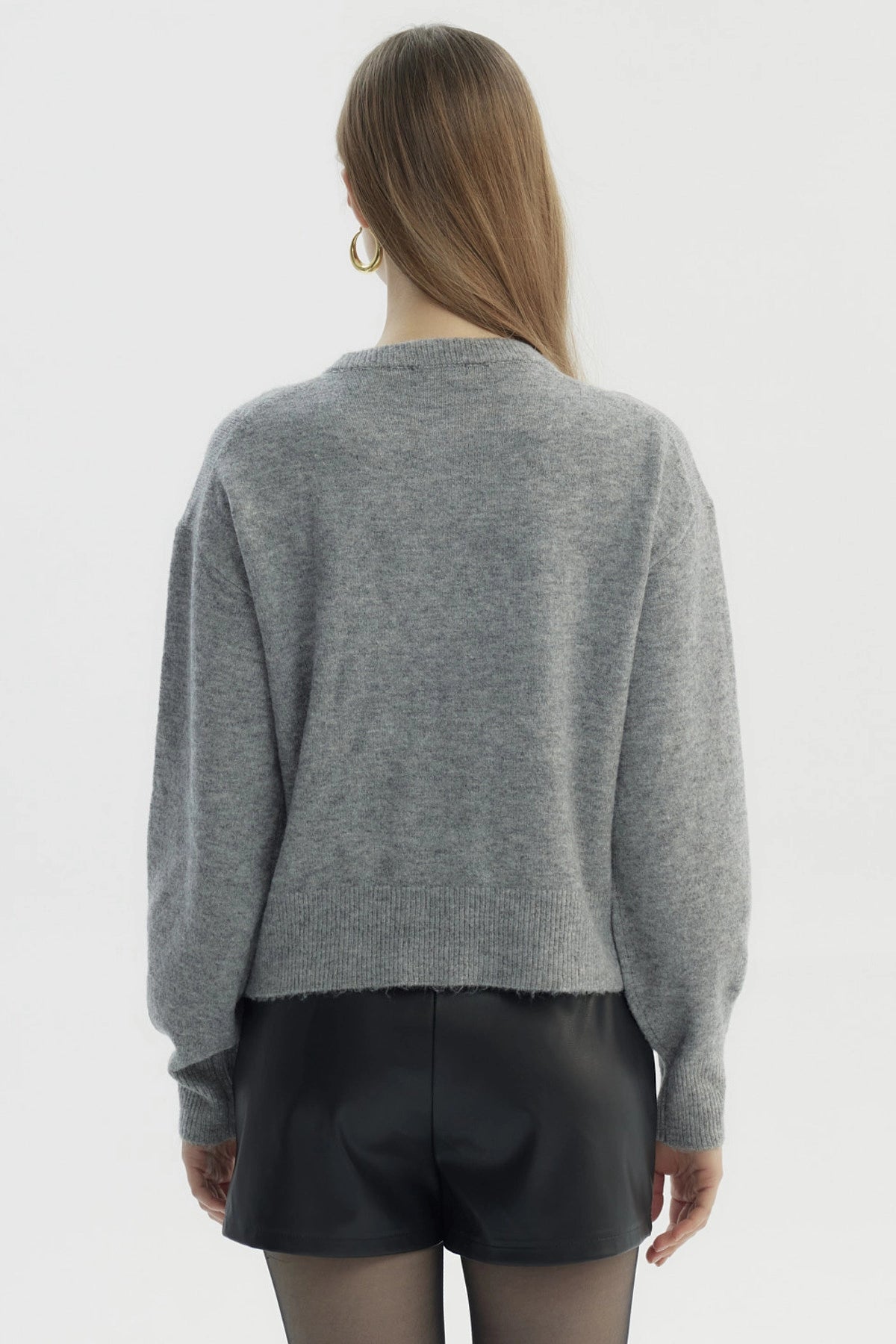Sweater Mujer Regular Gris