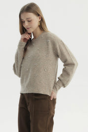 Sweater Mujer Regular Beige