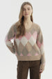 Sweater Mujer Slim Cuello V Beige