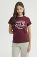 Polera Mujer Slim Burdeo